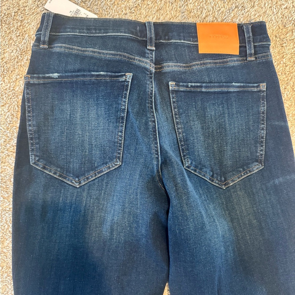 Express Women's Deep Indigo Mid-Rise Skinny Jeans - Picture 8 of 8